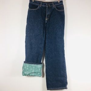 LL Bean Lined Jeans Girls 14